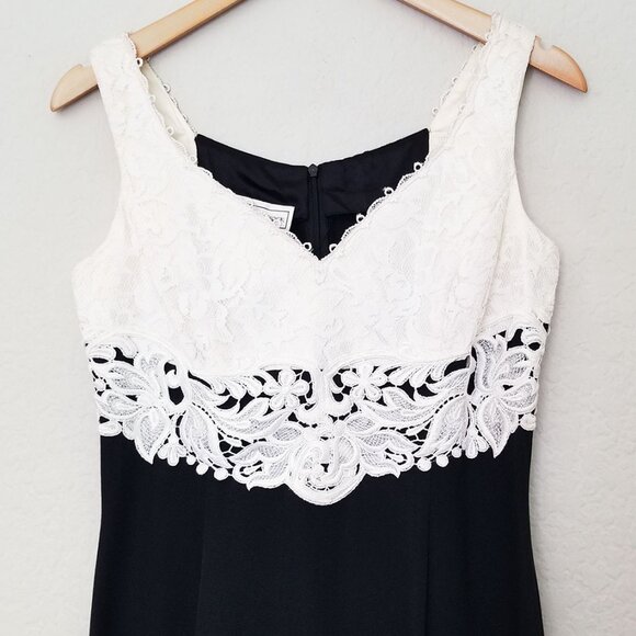 Vintage 1980's Scott McClintock Lace Applique Victorian Cocktail Maxi Dress Prom - Picture 11 of 14